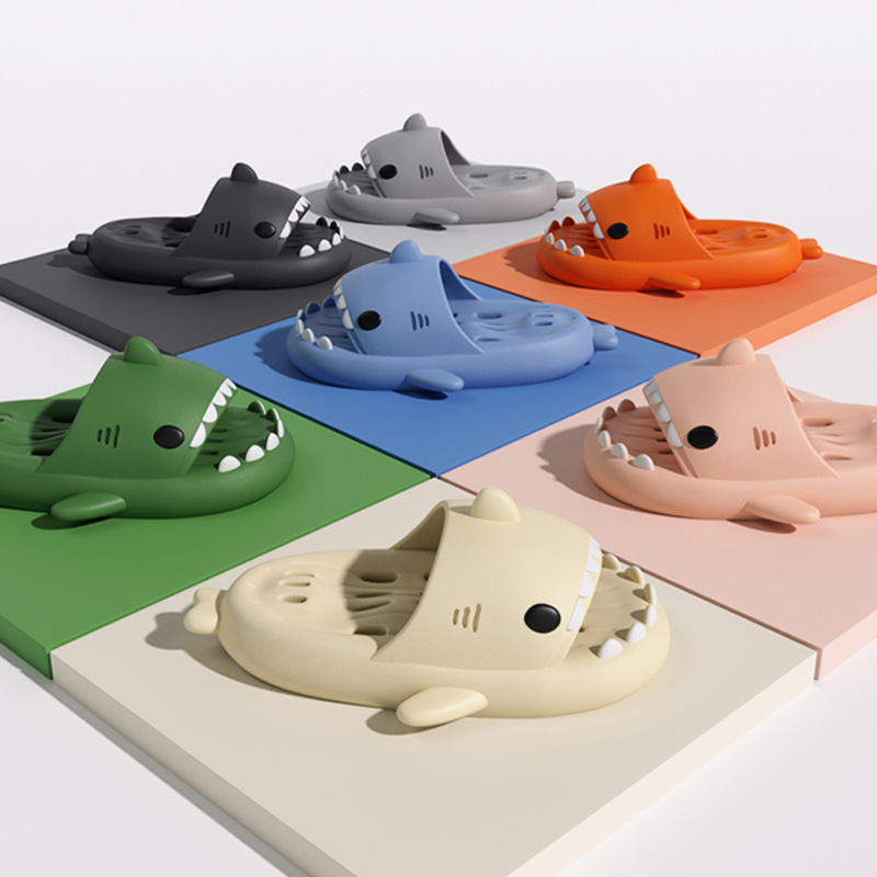 Shark Massage Bottom Slippers Adult Couple Non-Slip Bathroom Leaking Slippers Trend Outdoor Funny Home Cute Sandals — image 2