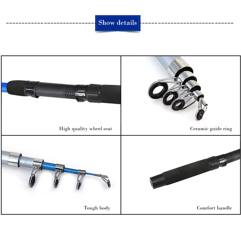 Fishing Rod Combo Full Kits 1.8M Telescopic Spinning Reel Baits Lure Set Travel Fishing Gear Hooks Pole Accessories Beginner — image 3