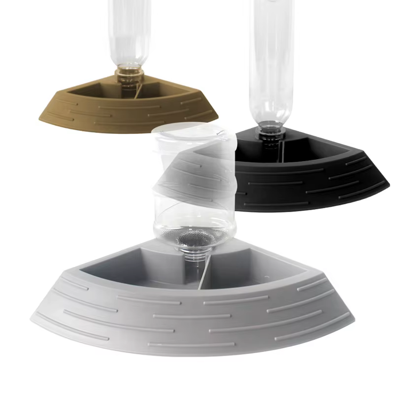Random Color Automatic Reptile Feeder Lizard Water Bowl Corner Dish with Water Bottle for Pet Turtle Maned Lion Gecko Lizard — image 2