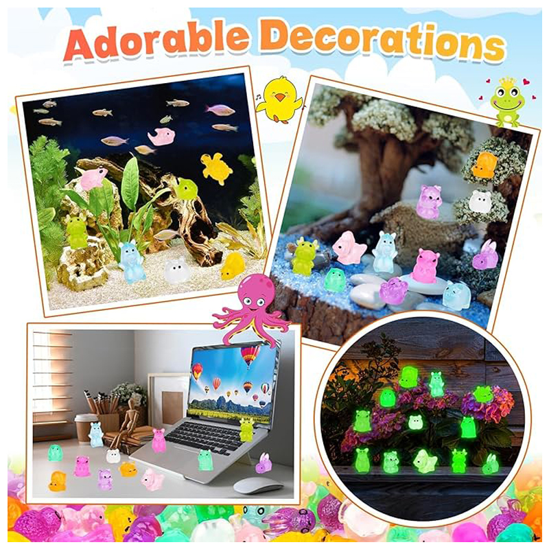 300 Piezas de Bolsas Sorpresa de Animales de Resina, Mini Animales Fosforescentes que Brillan en la Oscuridad, para Adornos DIY, Decoración de Paisajes en Miniatura y Jardines de Hadas — imagen 6