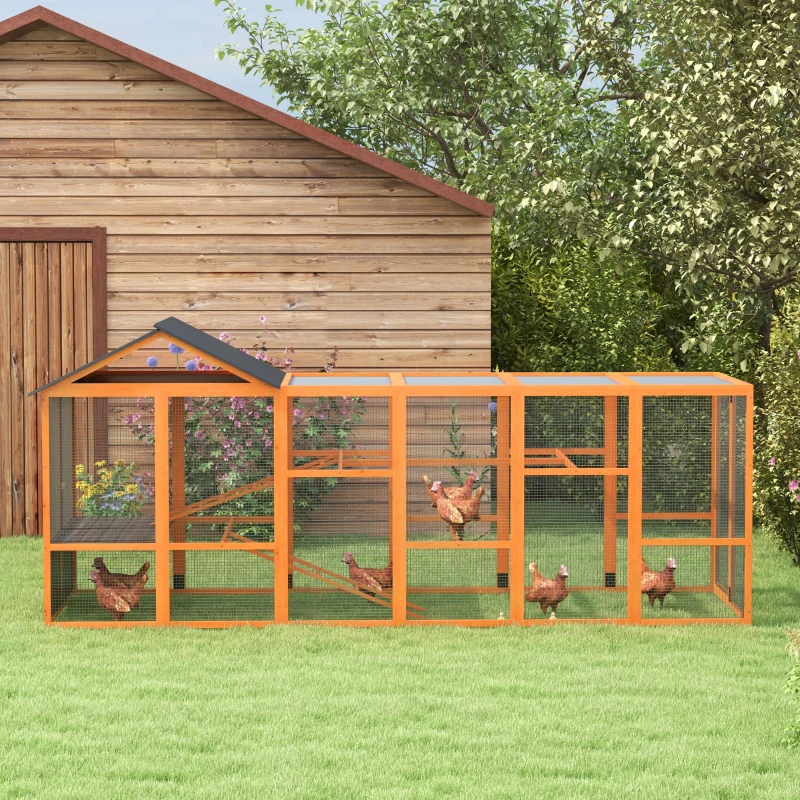 Wooden Chicken Coop Run For 6 -10 Chickens, Hen House Add-On With Storage, Perches, Multiple Packages — imagen 9