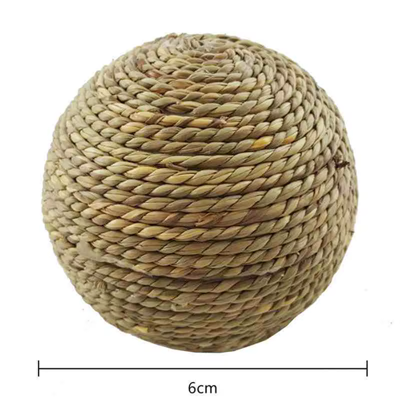 6/10cm Chewing Braided Ball Guinea Pig Rabbit Hamster Small Animal Play Pet Interactive Chew Toy Natural Grass Ball Fun Pet Toys — image 4