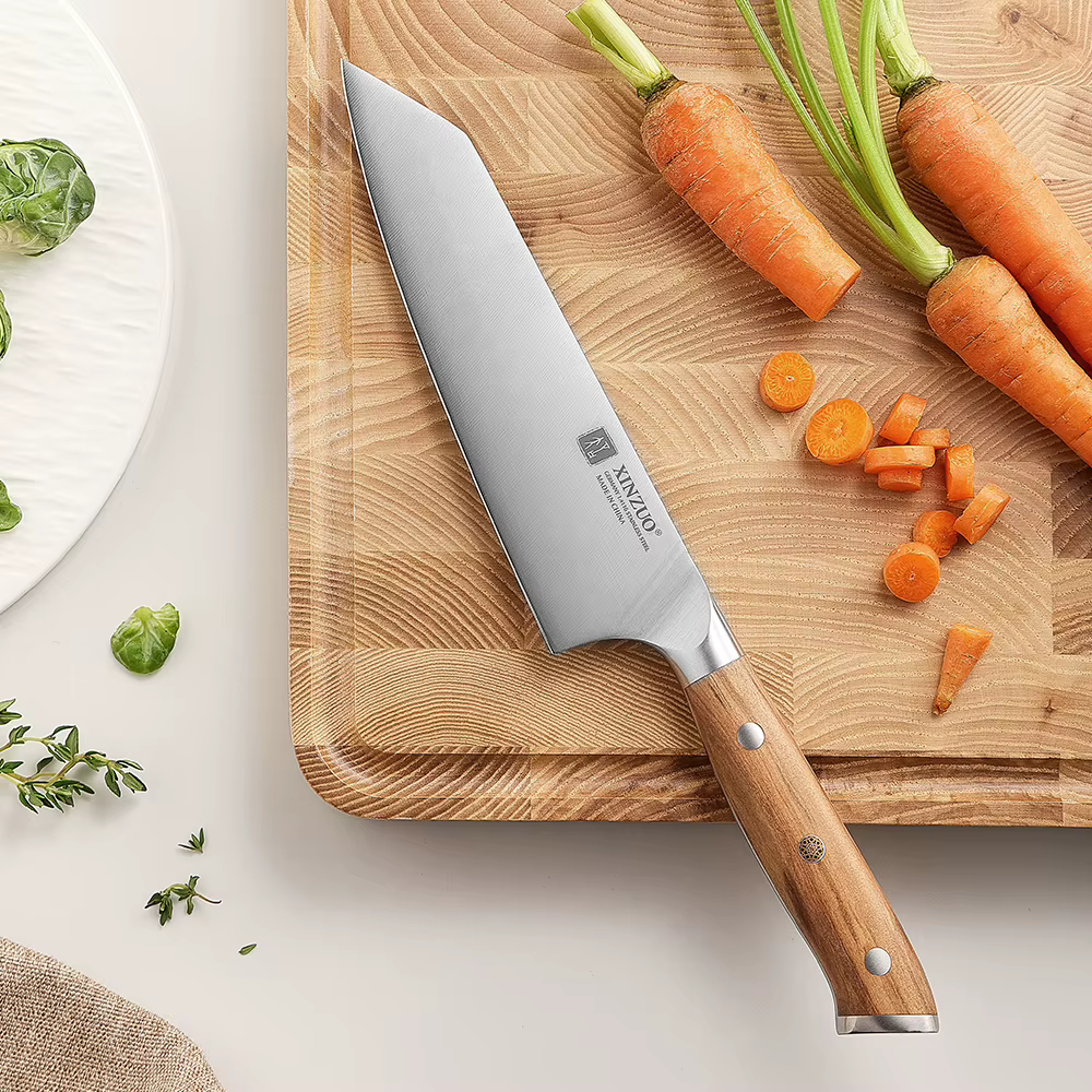 XINZUO 5.83 Inch Choice Bunka Chef Knife German Steel Olive Wood Handle Copper Rivets 56±2 HRC Anti Rust Exquisite Packaging — imagen 4