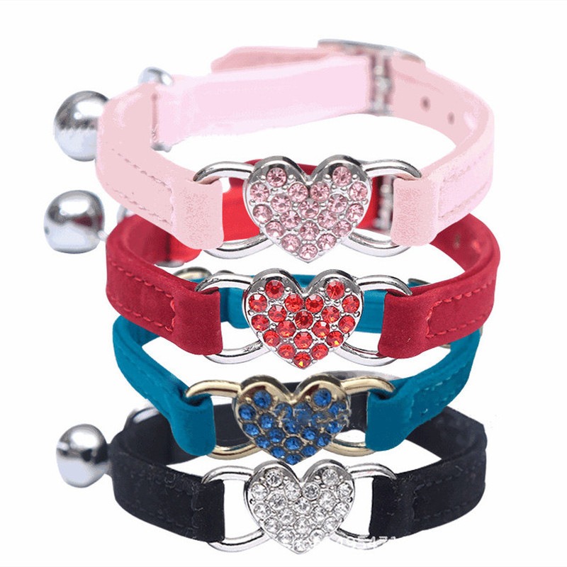 Accesorios para Mascotas: Collar de Gato con Campana de Diamante Color Flocado — imagen 1