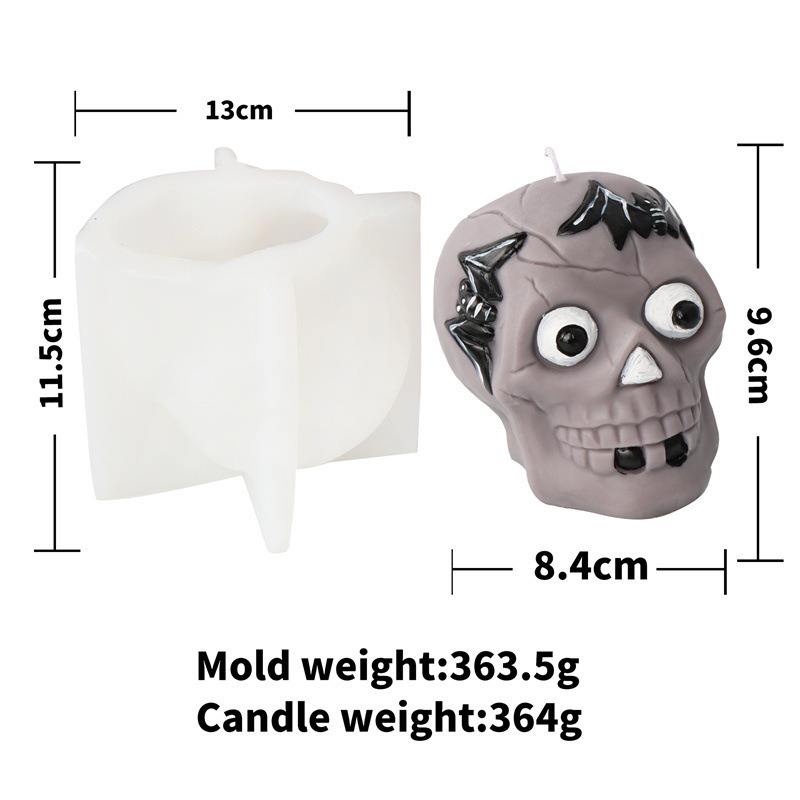 Crow Skull Candle Mold Halloween Creative Three-dimensional Skull Aromatherapy Plaster Ornament Mold — image 2