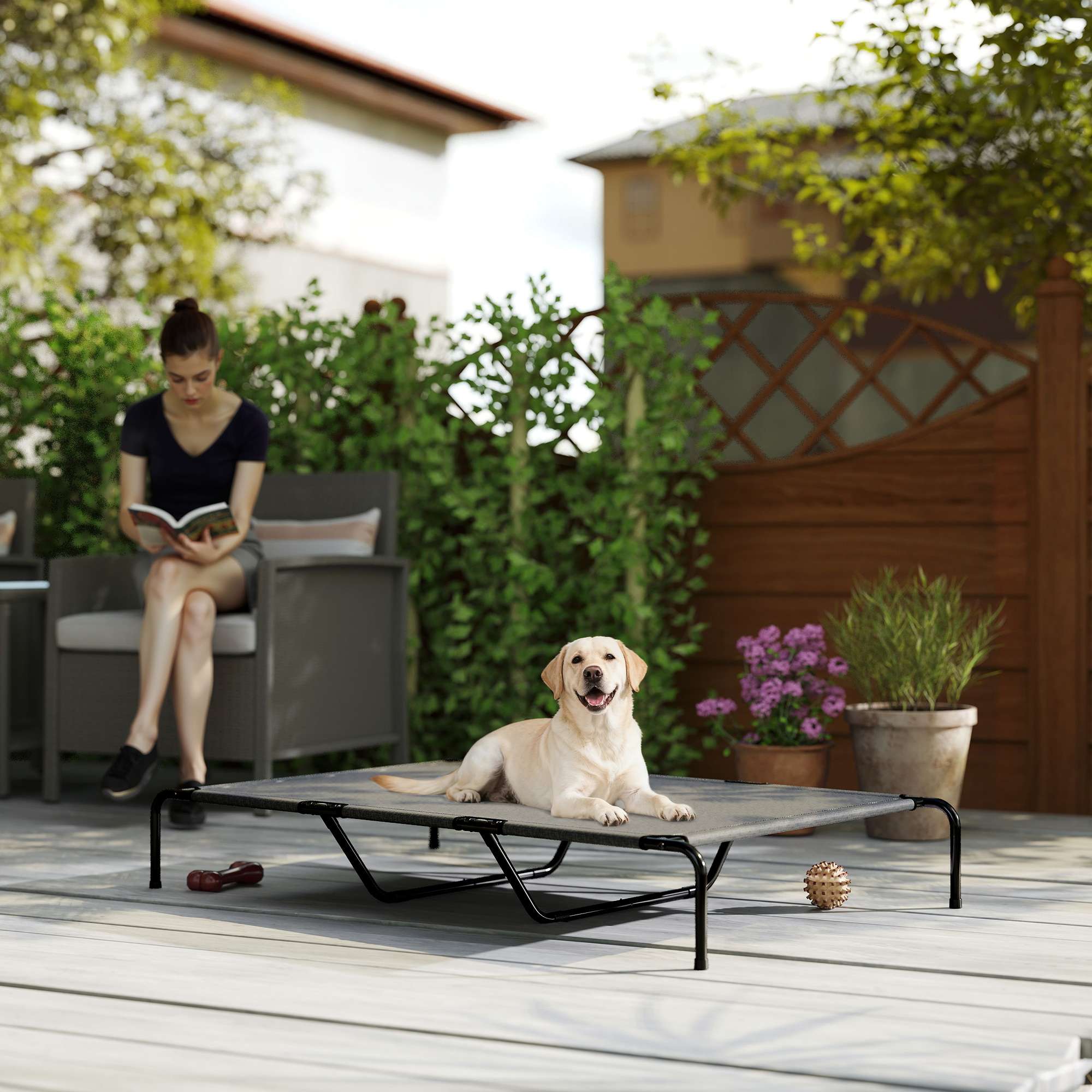 Elevated Dog Bed for Large Breeds Gray 60"L — image 1