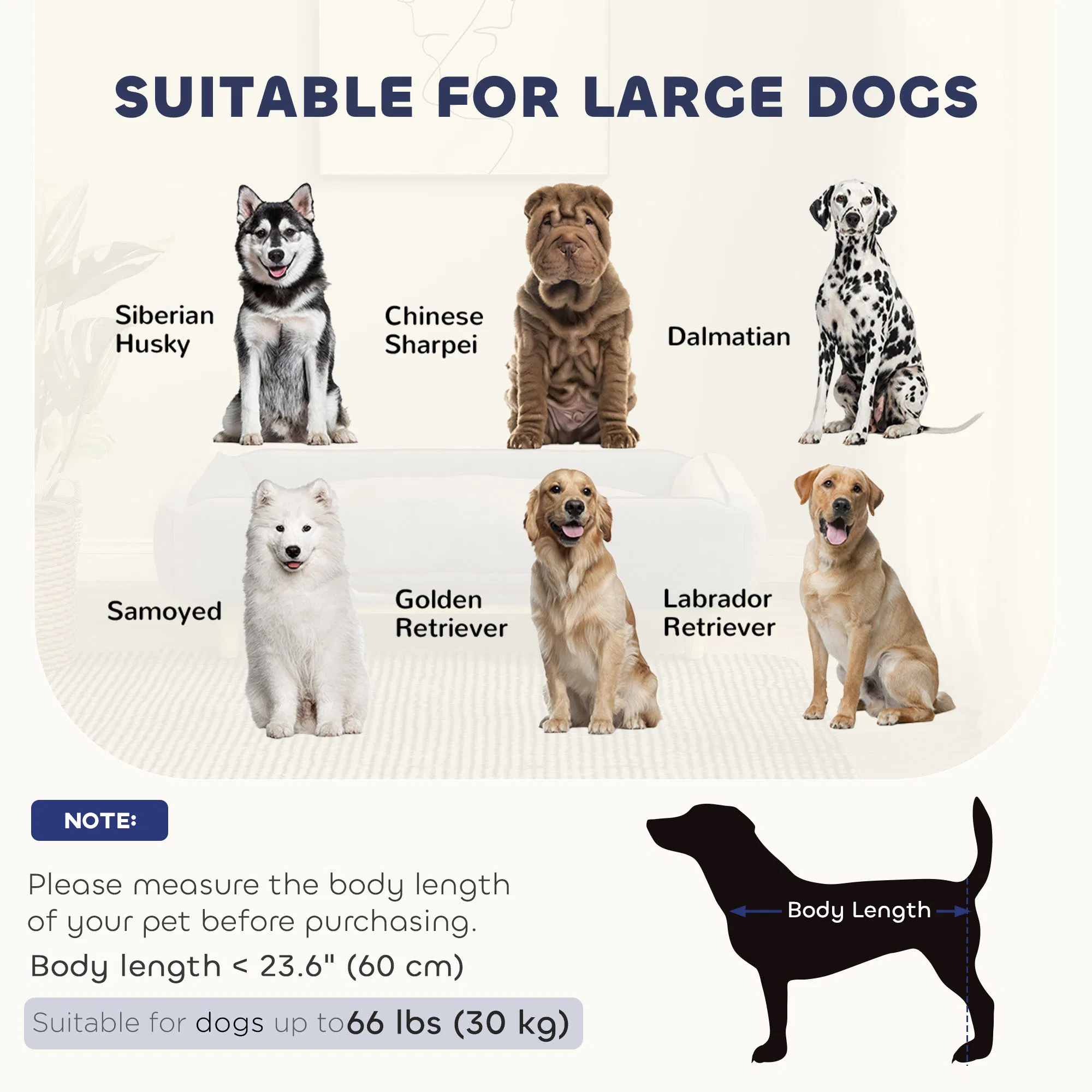 Washable Dog Sofa for Large Dogs, Elevated Pet Couch with Anti-slip Foot Pads, Dark Grey — image 4