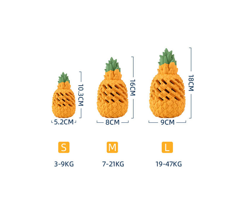 Dog Chews Toy Natural Rubber Environmental Protection Pet Leakage Training Toy Pineapple Model — image 3