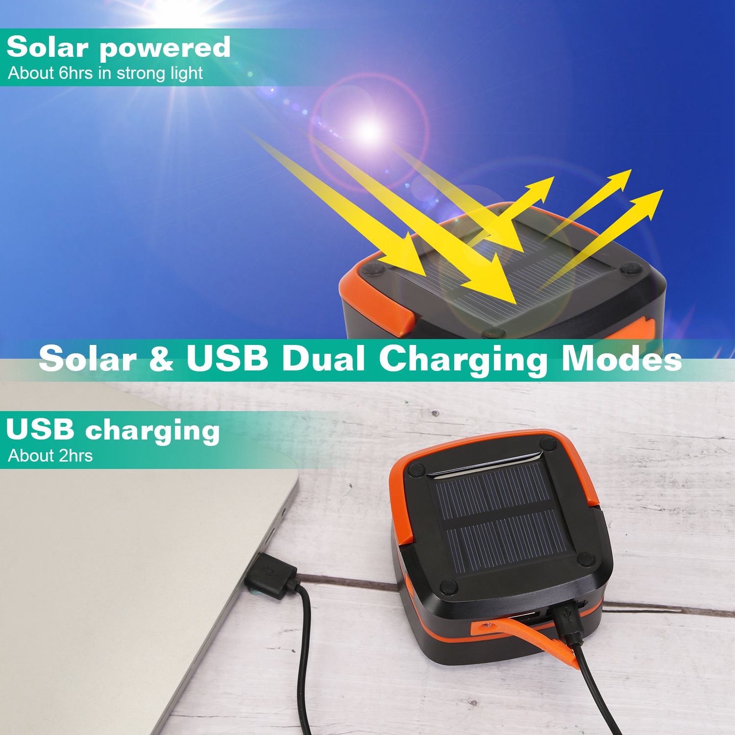 Solar Camping Lantern LED Collapsible Tent Lamp USB Rechargeable Portable Emergency Camping Light For Hiking Fishing Outdoor — image 7