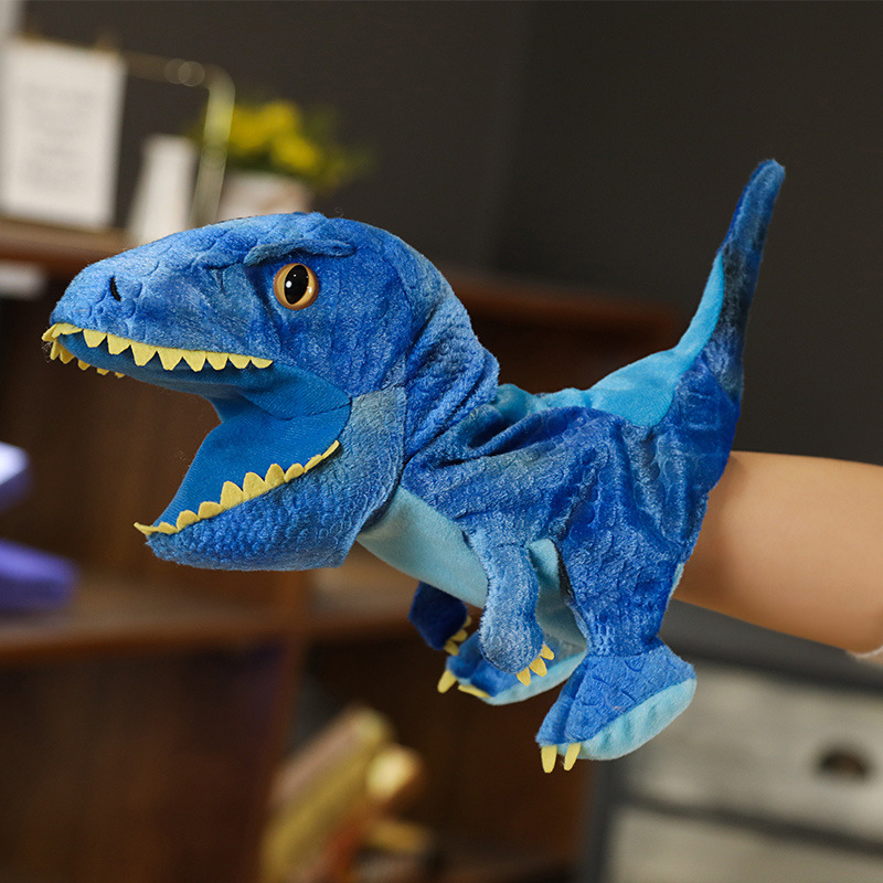 New Plush Simulation Dinosaur Hand Puppet Plush Tyrannosaurus Rex Children's Early Education Toy Ventriloquism Finger Doll — image 3