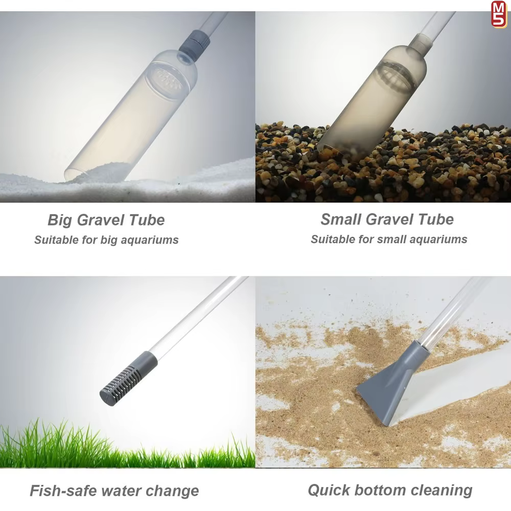 Aquarium Siphon Vacuum Cleaner Tool Set for Large Fish Tank Gravel/Sand Cleaning Water Change with Extension Tube, Fast and Easy — image 5