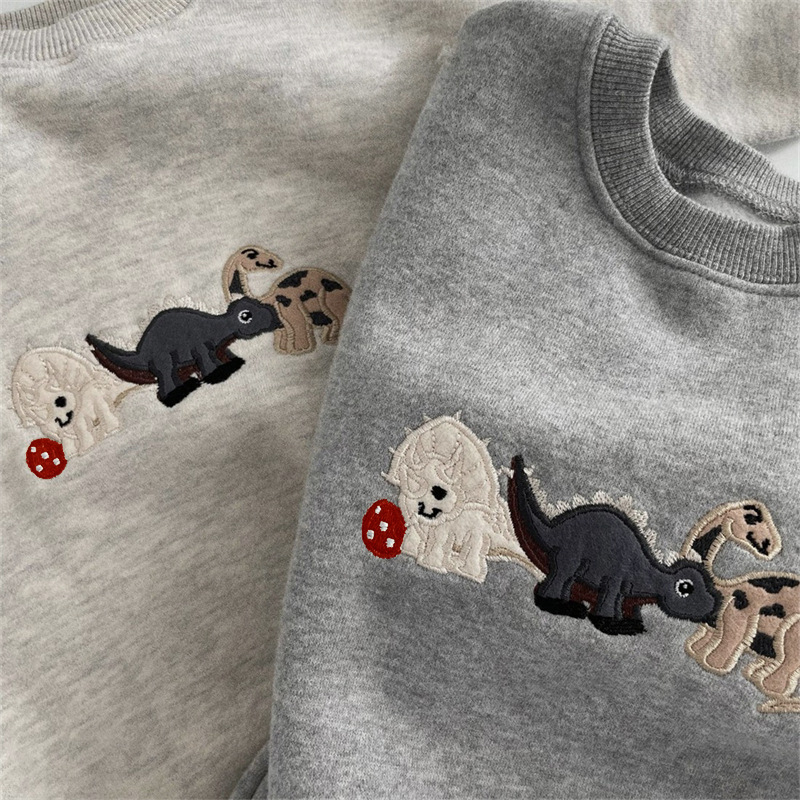 Dinosaur embroidery fleece bag fart hoodie crawling suit — image 5