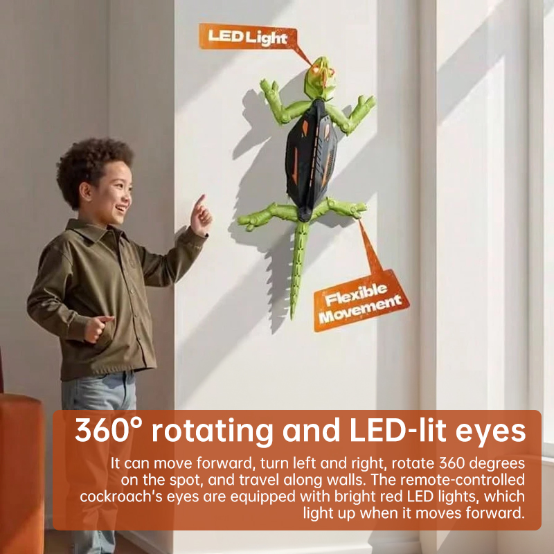 Remote Control Climbing Gecko Robot, Climbs Glass & Smooth Walls, Realistic Animated Toy for Christmas Gifts — image 7