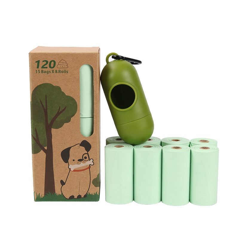 Bolsa de basura para mascotas biodegradable sin impresión negro hecha de maíz - Recogida de excrementos para perros y otros animales — imagen 1