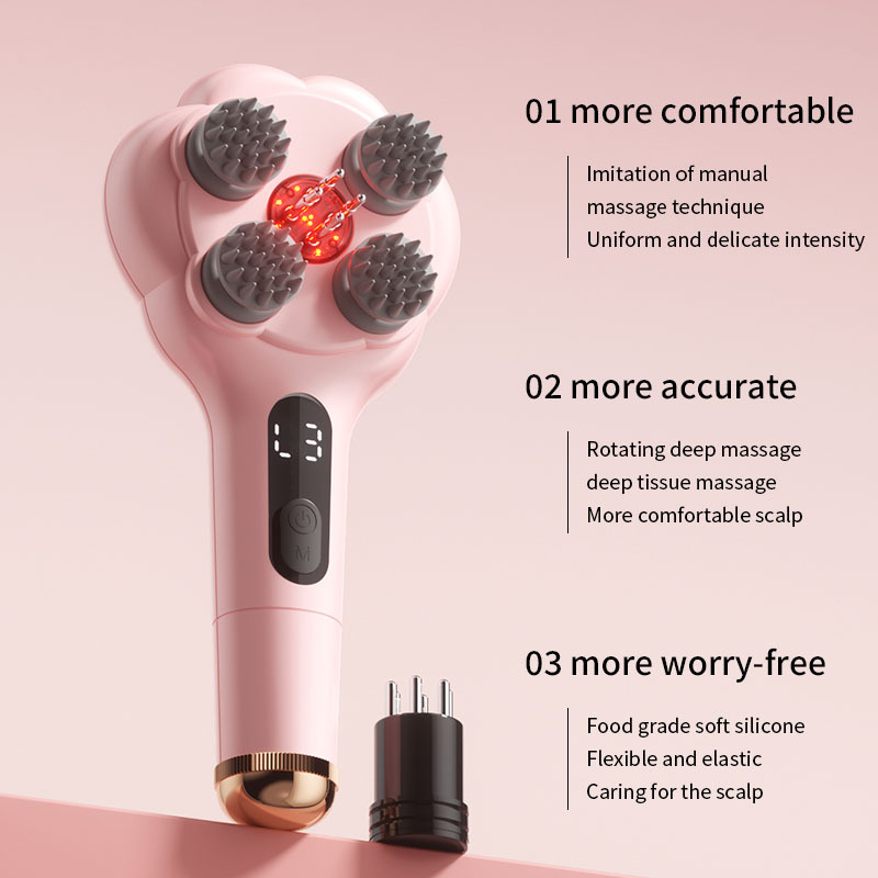 Cat Paw Air Cushion Massage Comb, Portable Kneading Hair Brush with Cleaning Function, Practical Gift — image 1
