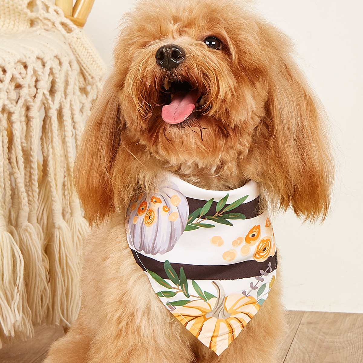 New Fashion Twill Thanksgiving Dog Scarf Triangle Pet Dog Polyester Bandana — image 9