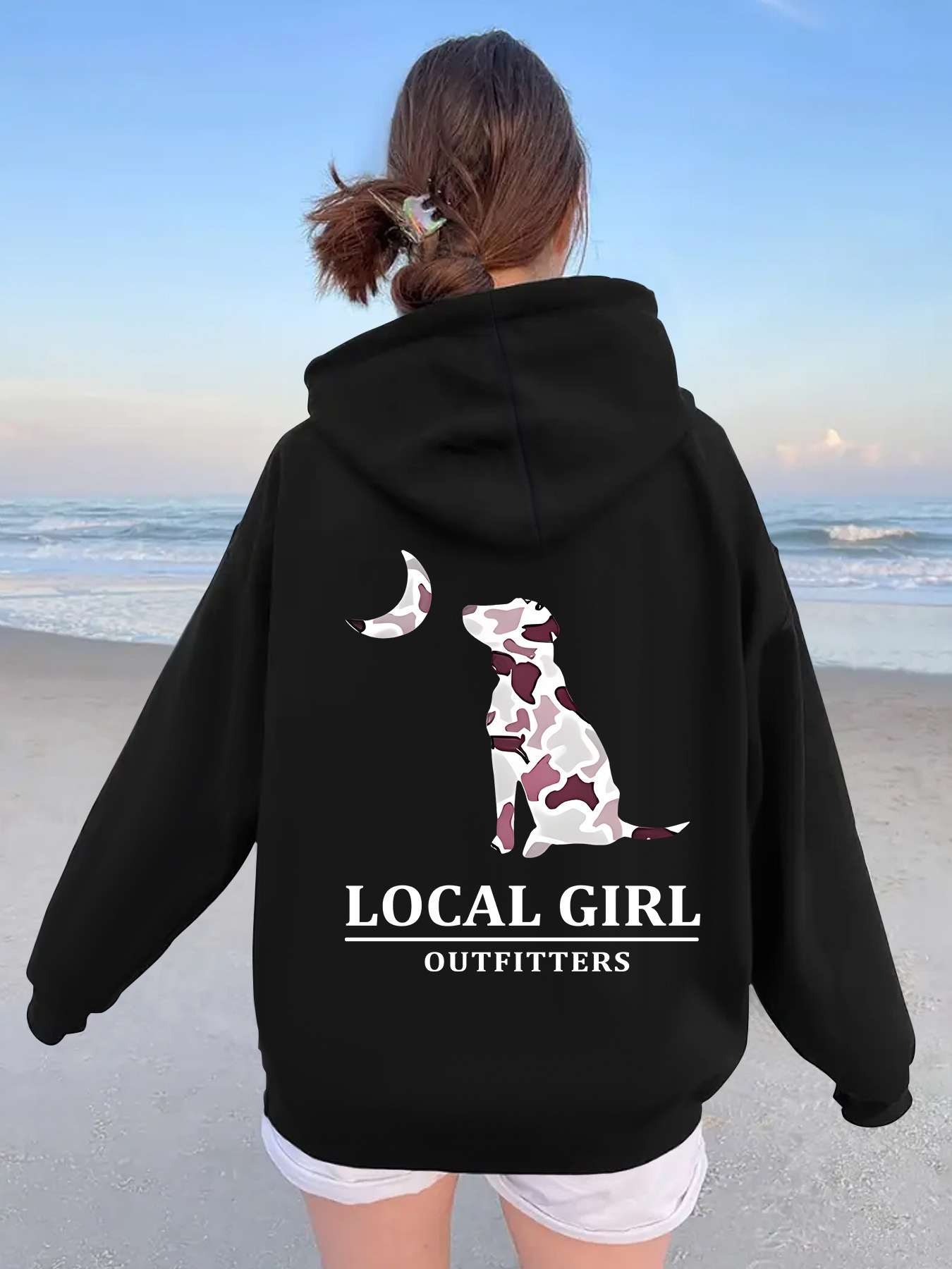 Camouflage puppy moon print hoodie — image 9