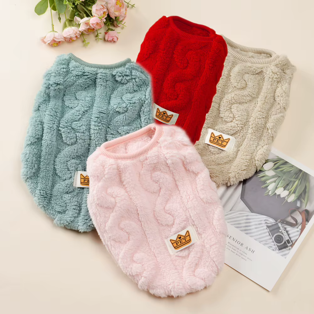 Pet Dog Clothes Autumn Winter Warm Cozy Fleece Puppy Sweater for Small Medium Dogs Cats Pug French Bulldog Chihuahua Clothing — image 2