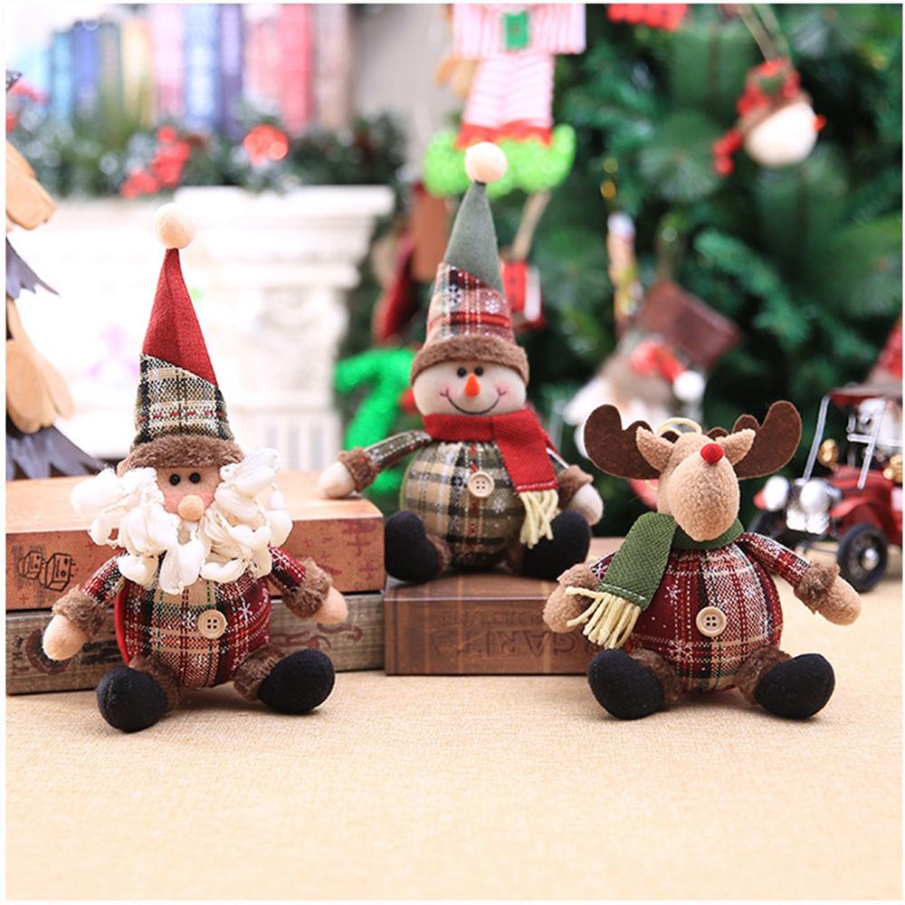 Santa Claus Christmas Ornaments Tree Decor Elk Snowman Plush Christmas Doll Decorations For Home 2019 Navidad Pendant Gift Kids — image 6