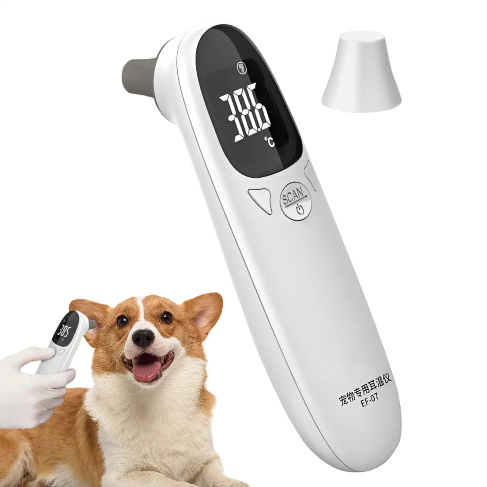 Termómetro Infrarrojo para Mascotas - Temperatura Canina y Felina Electrónico No Contacto Rápido Veterinario para Hogar
