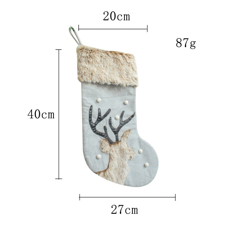 Christmas Decorations Cute Red Deer Head Socks Plush Candy Socks Christmas Supplies Gift Bag — image 3