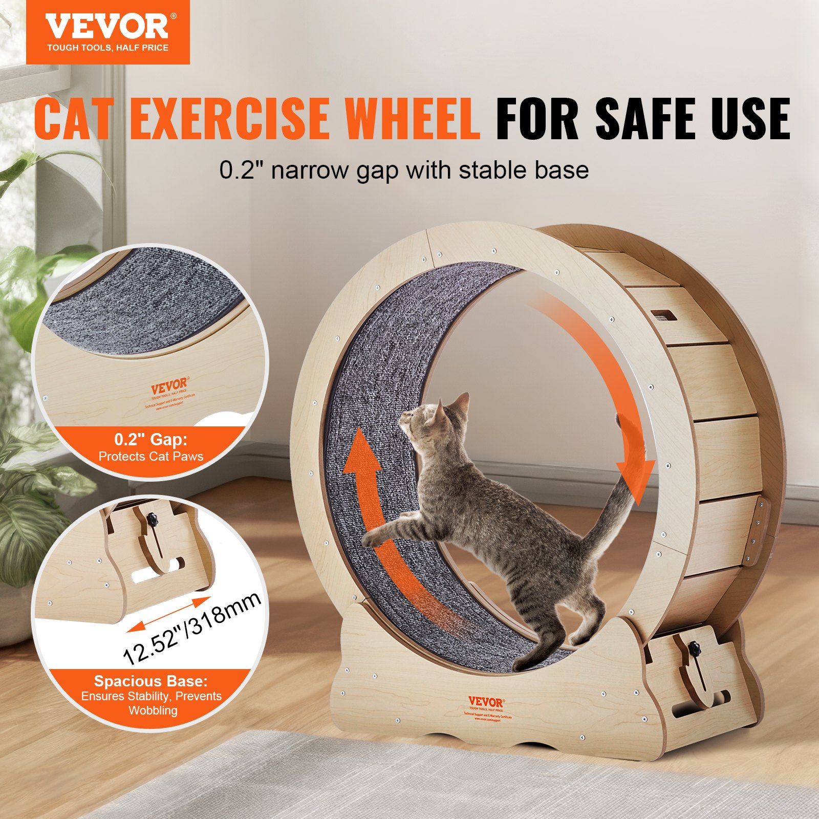 Cat Exercise Wheel Large Cat Treadmill Wheel For Indoor Cats 29.5 Inch — image 2