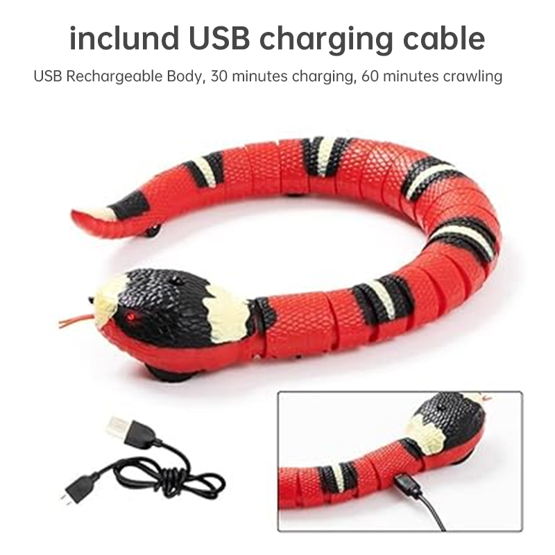 USB Rechargeable Interactive Cat Toy with Smart Sensing, an Automatic Electronic Snake for Kittens' Indoor Play — image 2