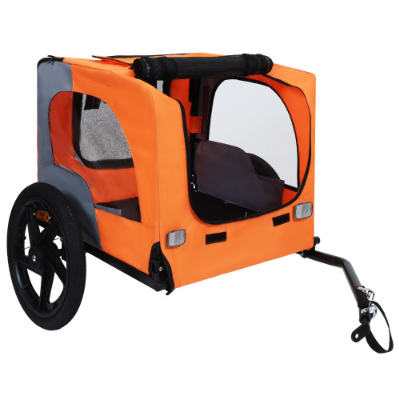 Utdoor Heavy Duty Collapsible Pet Bike Trailer With 16-Inch All Terrain Wheels & Universal Hitch Foldable Dog Cargo Carrier Cart For Bicycles — image 8