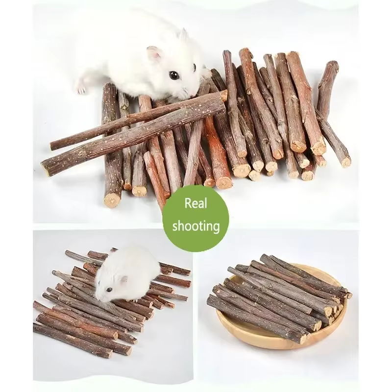 20/40/80/100 Piezas de Palitos de Manzano para Desgaste Dental de Hámsters y Conejos, Juguetes de Piedra Mineral Molar para Chinchillas y Hámsteres, Accesorios para Mascotas — imagen 5