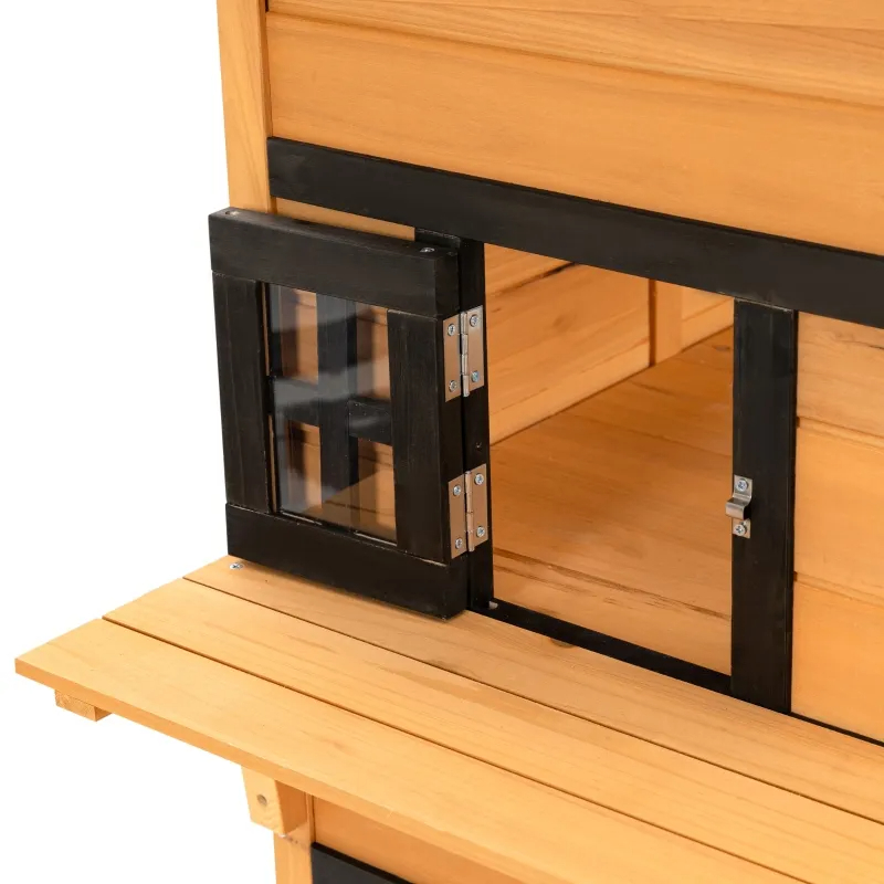 Refugio para Gatos de 3 Niveles con 5 Puertas de Escape, Resistente a la Intemperie, Amarillo y Negro — imagen 10