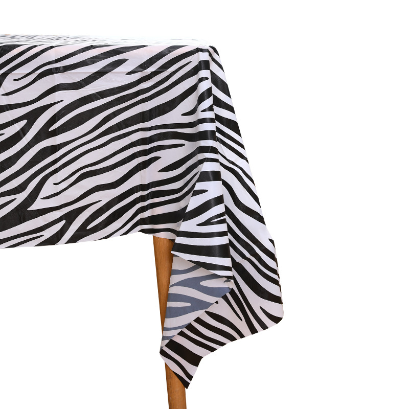 Waterproof and Oilproof Jungle Tablecloth Animal Stripe PEVA Tablecloth Party Decoration Disposable Tablecloth — image 5