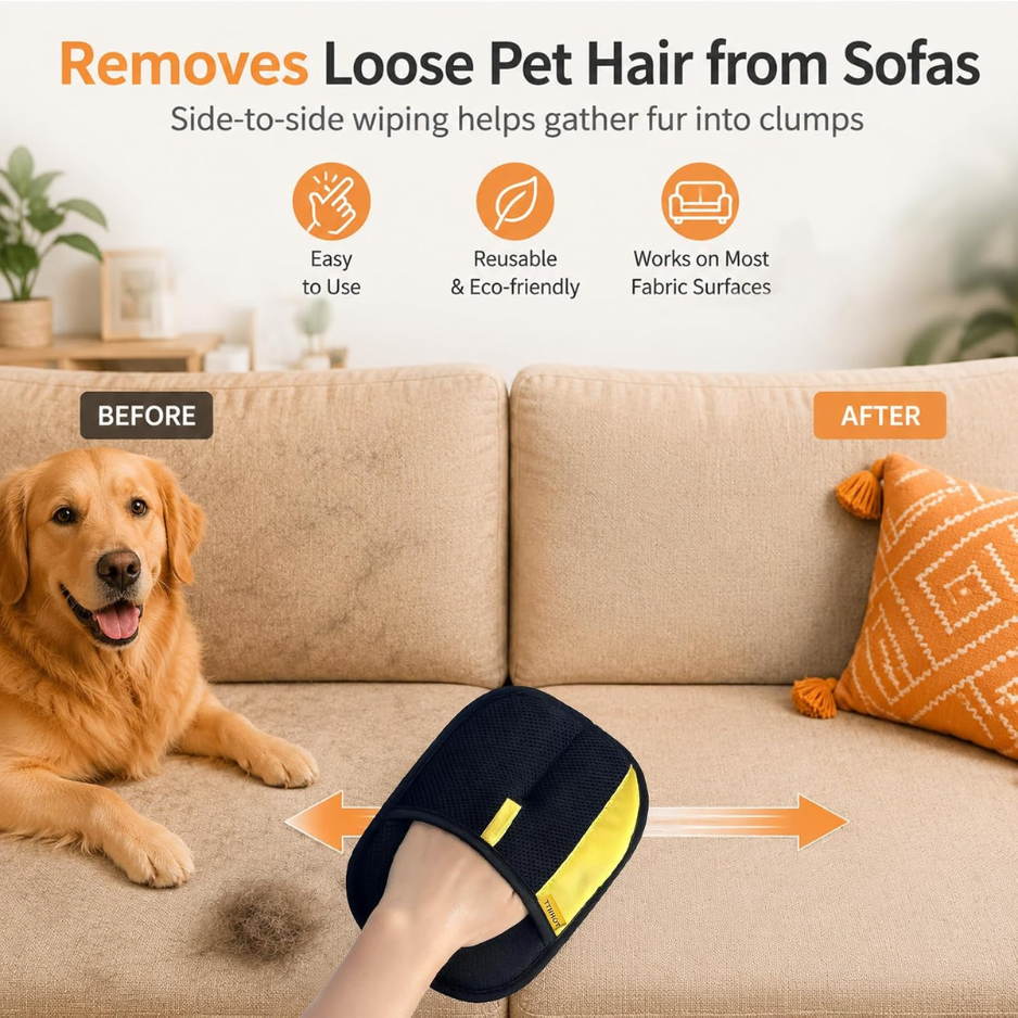 Pet Hair Removal Gloves For Cat Dog Hair, 2 Pack Electrostatic Reusable — image 2
