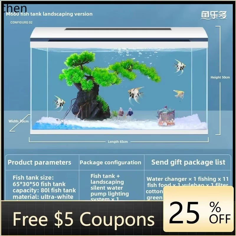 B7- fish tank household living room large arowana small and medium-sized large aquarium water-free ecology — image 3