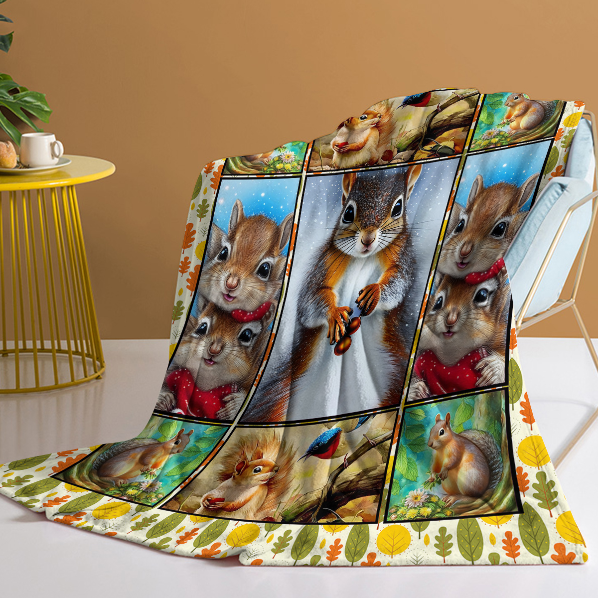Cute Cartoon Squirrel Printed Blanket, Soft And Skin Friendly Casual Blanket, Cover Blanket, Multi Scene Warm Decorative Blanket, Suitable For All Seasons — image 8