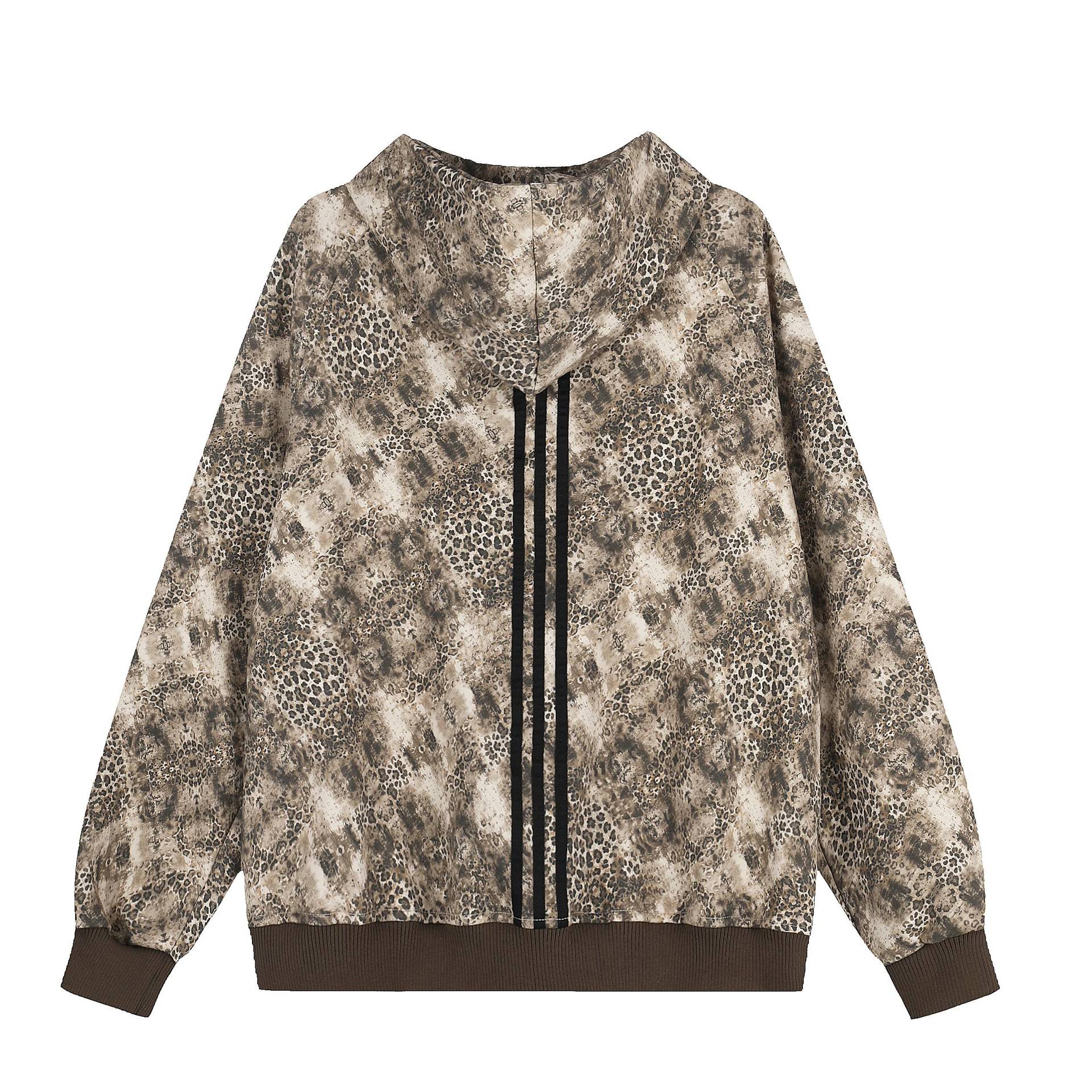Camouflage leopard print blended hoodie — image 3