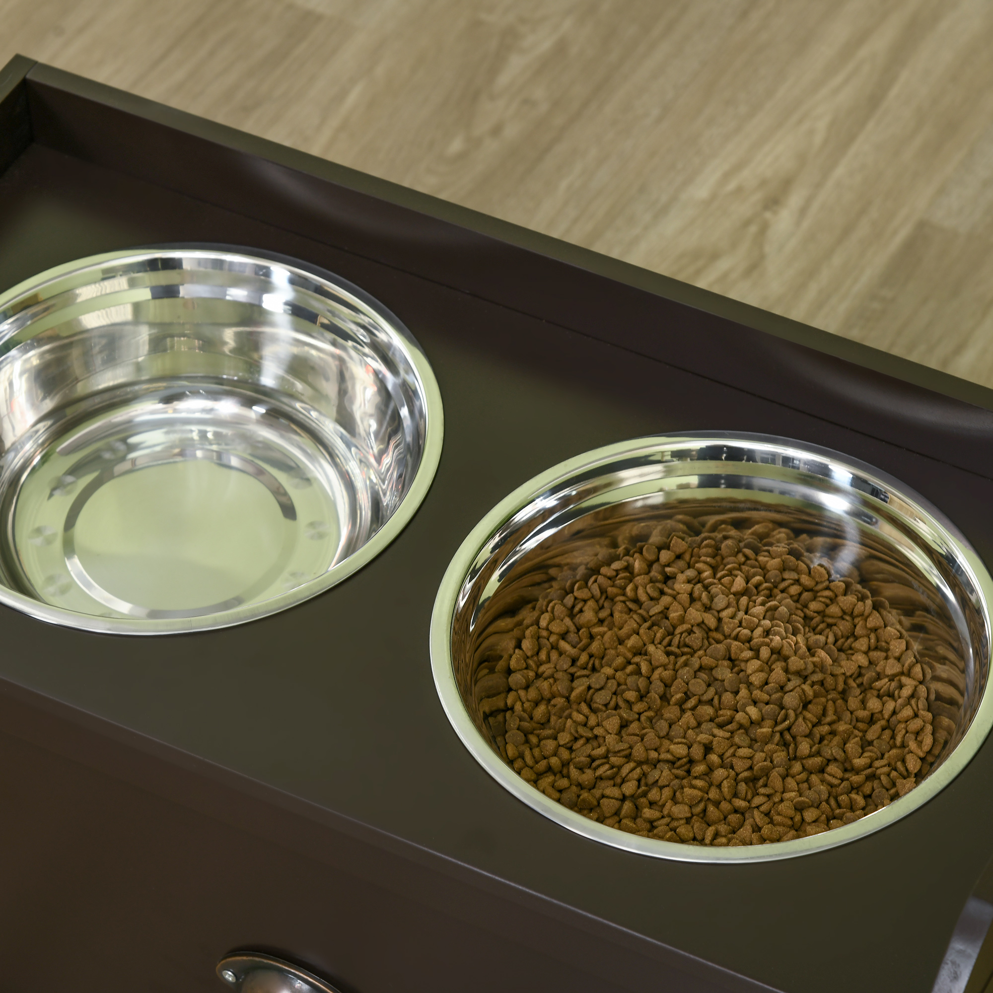 Pet Feeding Station Pet Dish Bowl Set with Storage, 2 Elevated Dog Bowls for Large Sized Dogs, Coffee — image 4