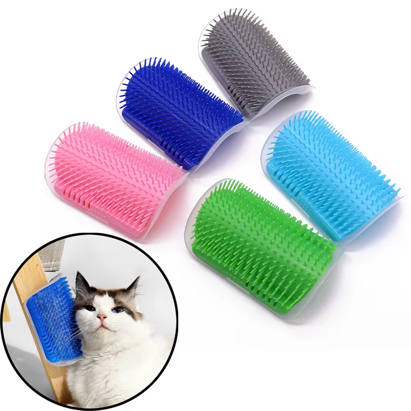 Masajador de rascador para gatos: Cepillo de esquina limpia y belleza, brocha removible, peine desmontable para gatitos — imagen 3
