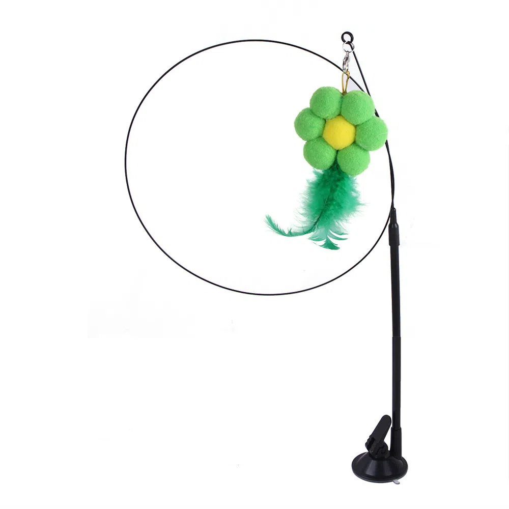 Palito de juguete para gatos con sujeción por cable de acero, intercambiable y con varias cabezas — imagen 11