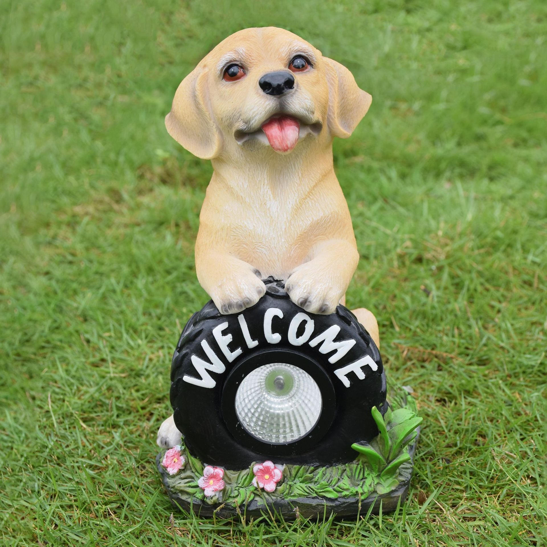 Decoraciones de jardín de resina para perros alimentadas por energía solar — imagen 7