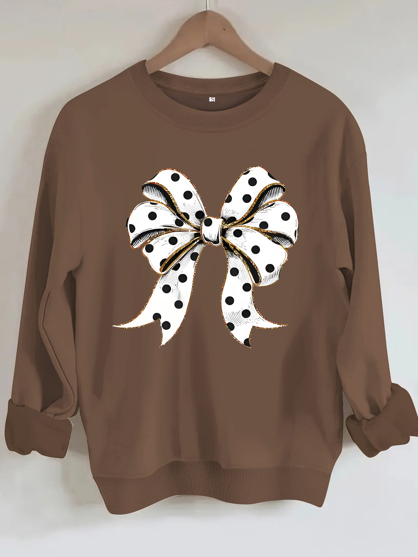 Round neck polka dot butterfly print hoodie — image 9
