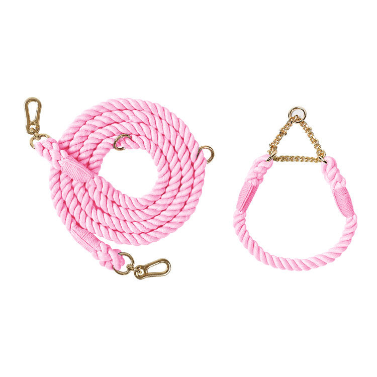 Braided Colorful Pet Dog Leash with P-Chain Collar for Medium and Large Dogs — image 5