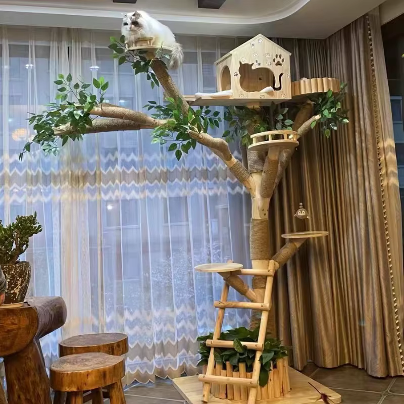 Árbol de simulación interior para gato, marco de escalada grande para familias, suministros de entrenamiento para mascotas, raspadores de torre para gatos, accesorios para mascotas — imagen 1