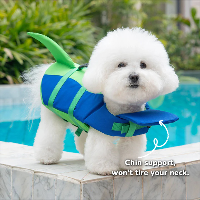 Dog Life Jacket Adjustable Pet Swim Vest – Flotation Safety Rescue Vest for Pool, Surf & Water, with Grab Handle (Tail Design) — image 7