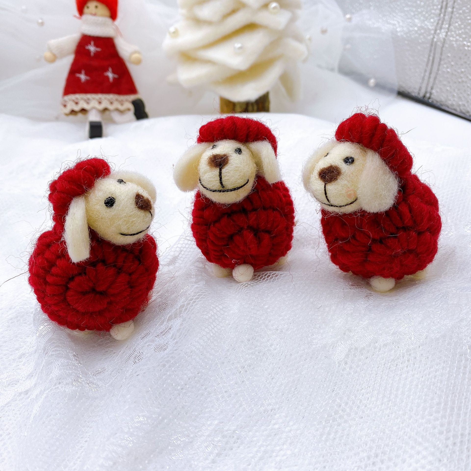 Christmas Wool Felt Lamb Tree Ornament Creative Gift Decoration Accessory — image 7