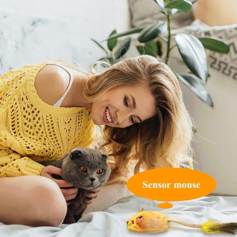 Raton Interactivo con Luces LED para Gatos de Interior, Recargable USB - Juguetes Interactivos con Sonidos y Movimiento Automático — imagen 3