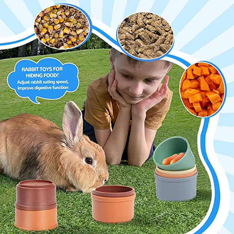 Tazas de Pila para Conejos Coloridas Reutilizables Juguetes para Animales Pequeños — imagen 5