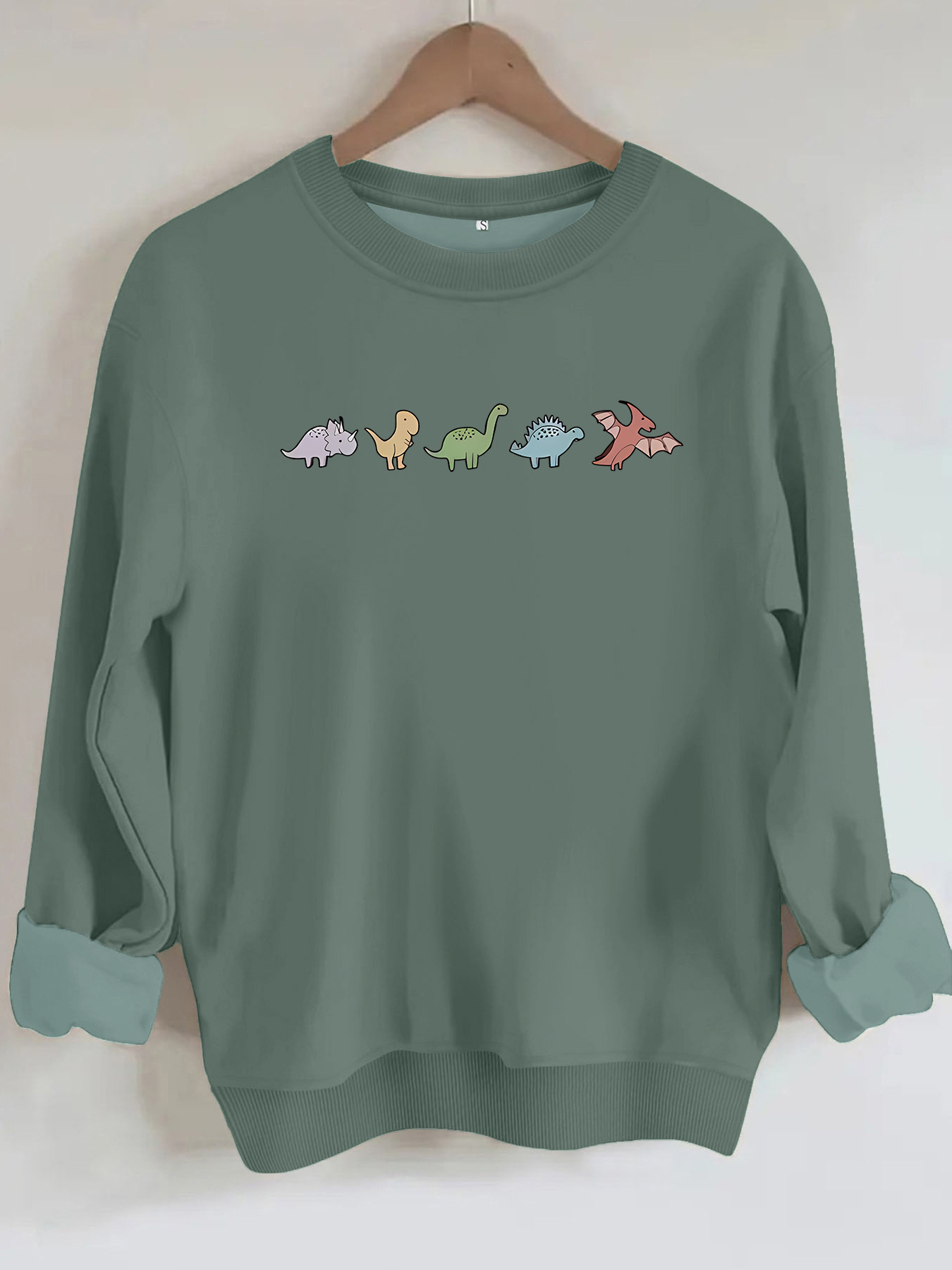 Dinosaur printed fleece hoodie for women — image 9