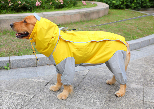 Raincoat Big Dog Golden Retriever Dog Satsuma Border Collie Medium And Large Dogs Full Package Four Feet Pet Waterproof Big Dog Clothes — image 3