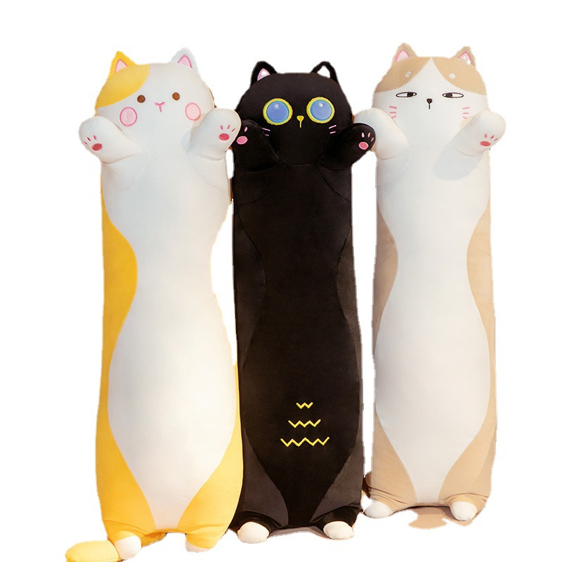 Japanese Chubby Cat Plush Toy Doll Cute Cat Pillow Children Bed Long Pillow Doll — image 1