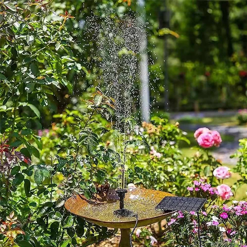 Solar-Powered Mini Fountain Pump – 200L/H Brushless Pump with 4 Spray Nozzles for Garden, Pond & Fish Tank — image 3